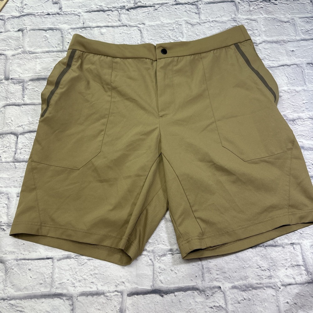 Champion Mens XL Khaki Tan Grid Texture Athletic Hiking Shorts 99185-4W5